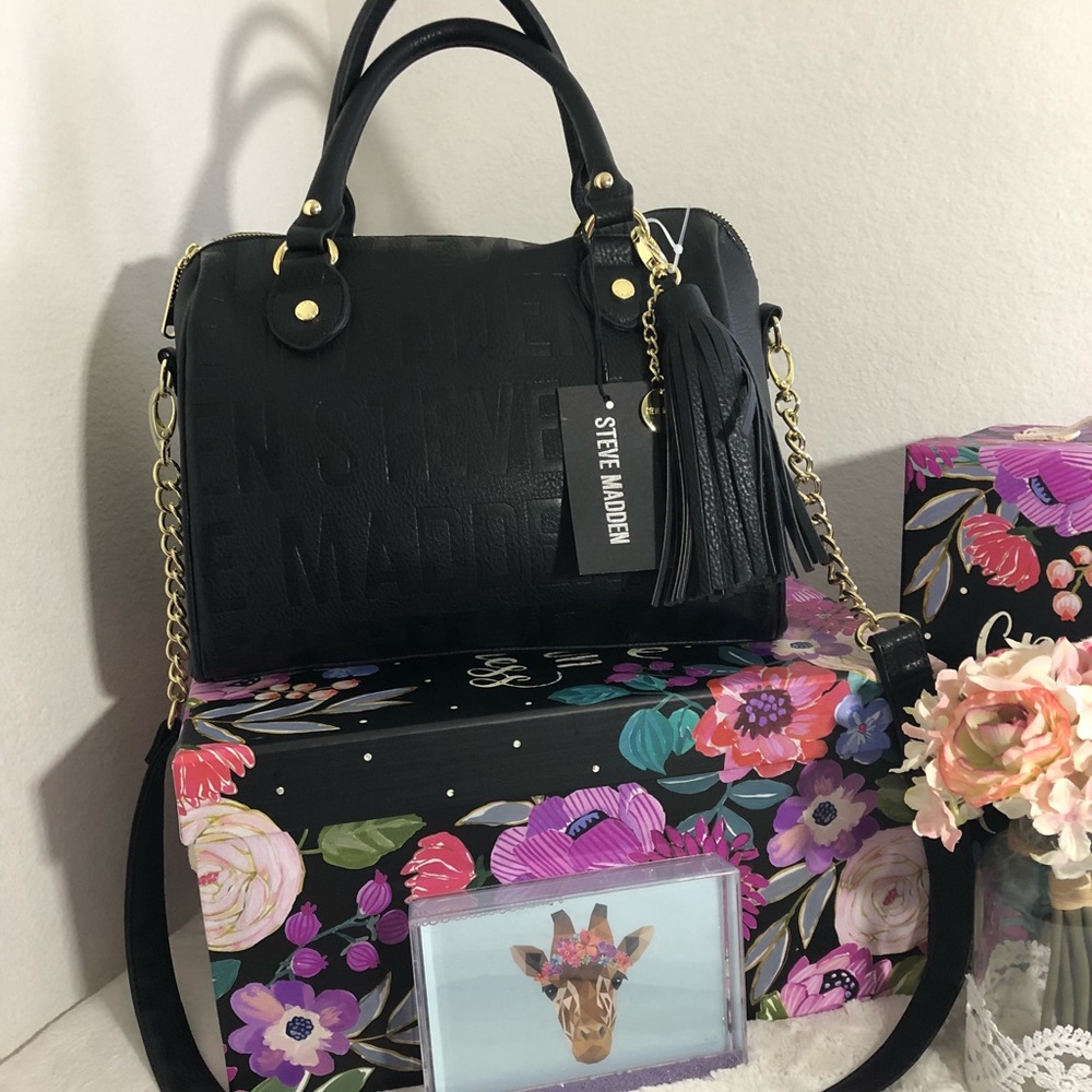 Steve Madden Speedy Logo Satchel - Picture 2 of 8
